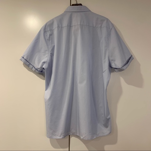 RW&Co Light Blue Cotton Short Sleeve Dress Shirt Size 2XL - Picture 3 of 8